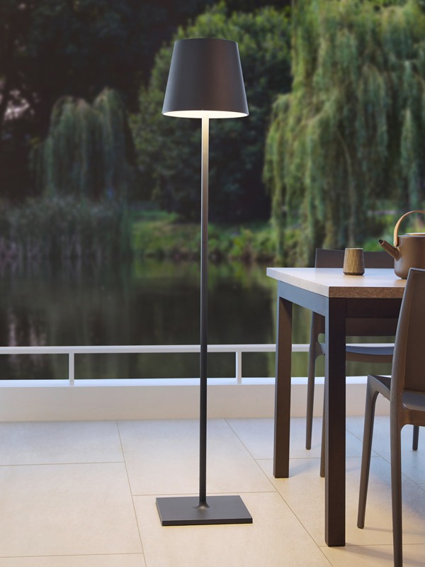 Moree Lighting Floor Lamp Overview - Quint Anthracite Garden Floor Lamps with Battery Indoor and Outdoor Hotel Gastronomy